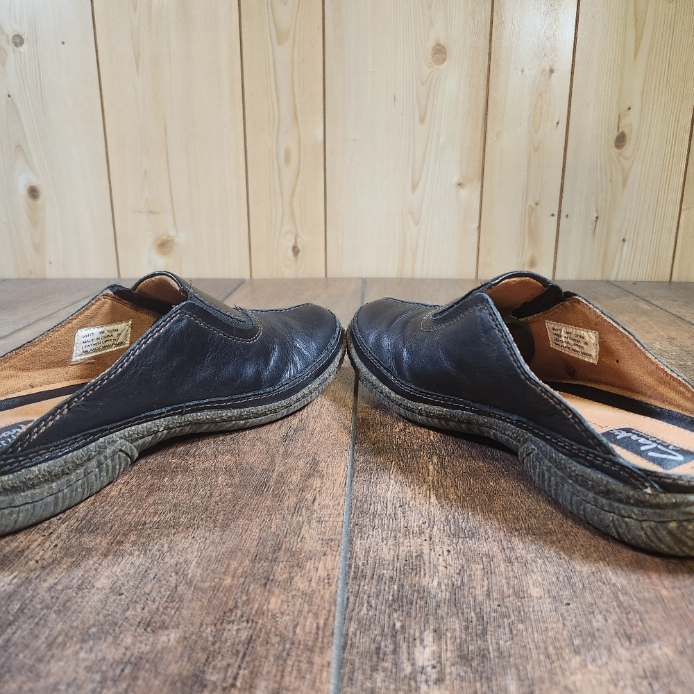 Clarks Artisan Collection Womens Size 9M Mules Clogs Slip-on Black Leather 84475 - Picture 7 of 10